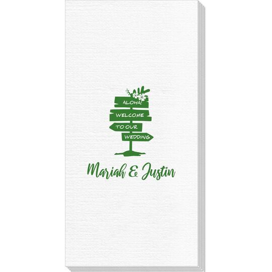 Aloha Welcome To Our Wedding Deville Guest Towels